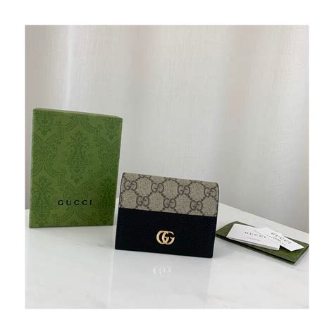 millenia mall gucci wallets available|GG Marmont card case wallet in dark gold leather .